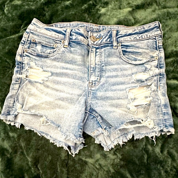 American Eagle Next Level Stretch Distressed Denim Shorts - Picture 1 of 4